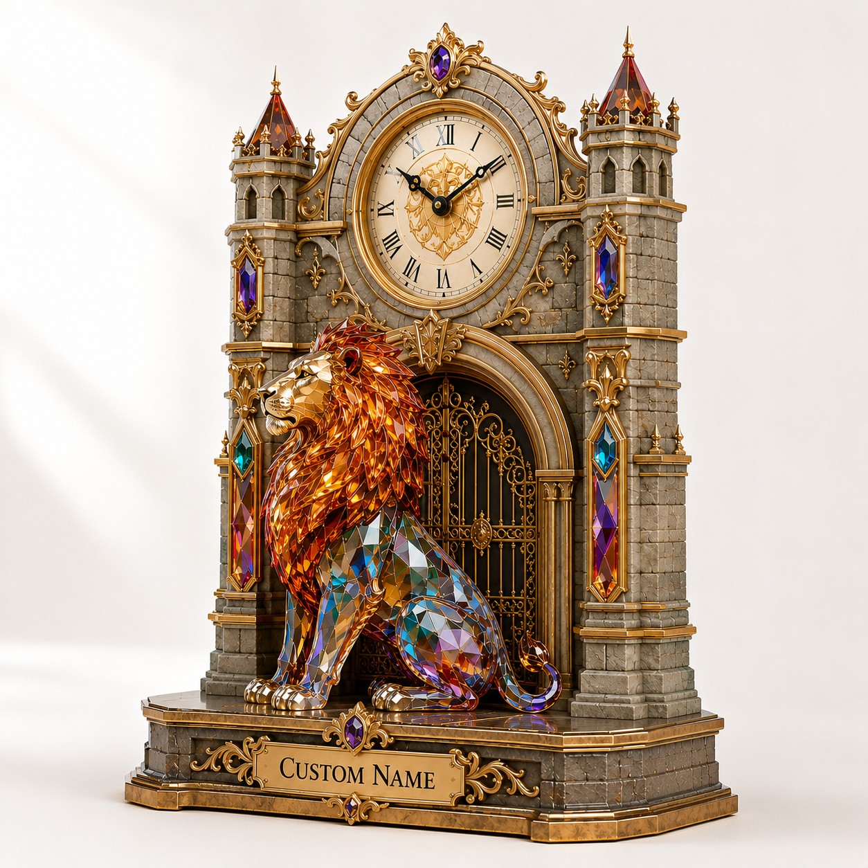 Royal Entryway Custom Name Wall Clock — personalized with a custom name