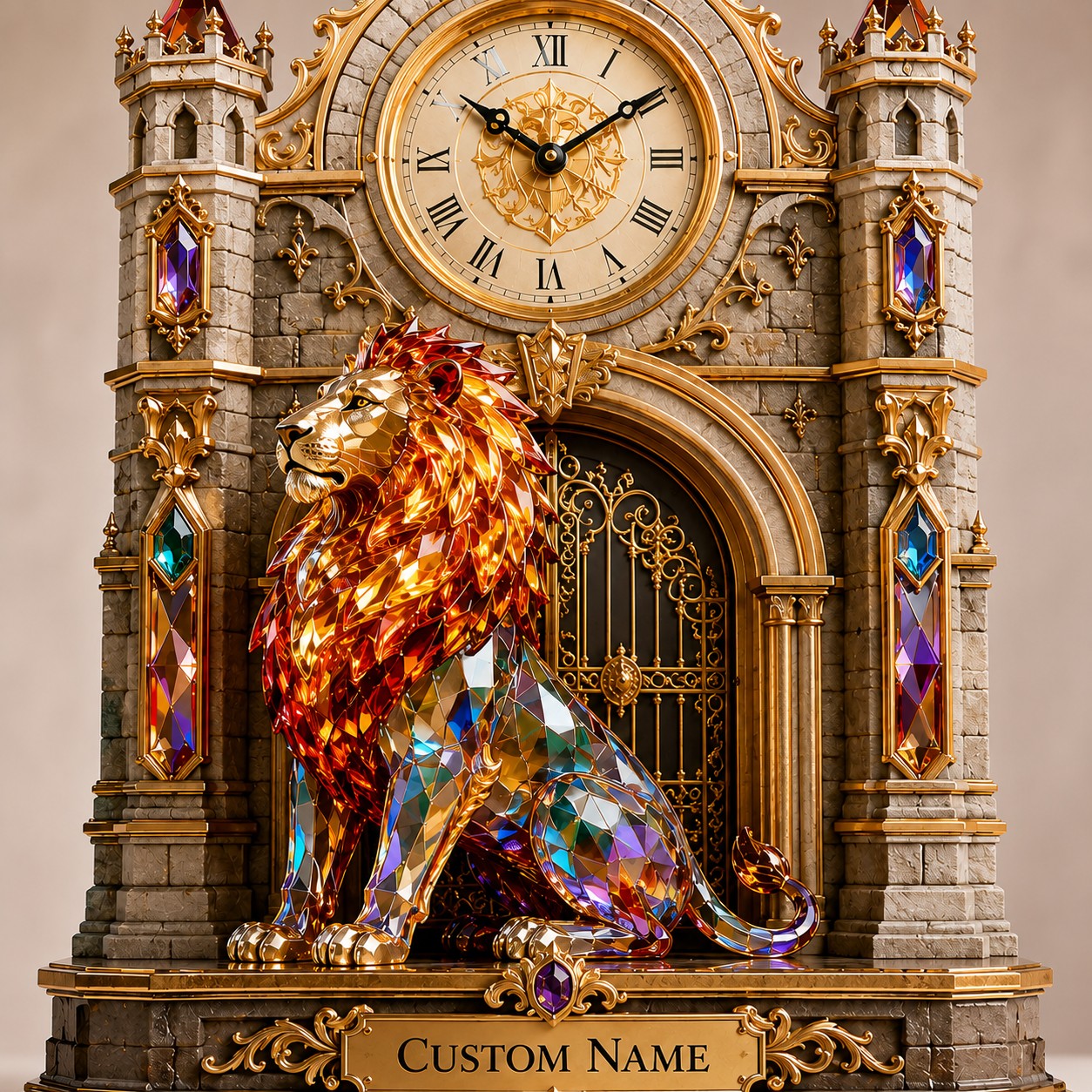Royal Entryway Custom Name Wall Clock — personalized with a custom name