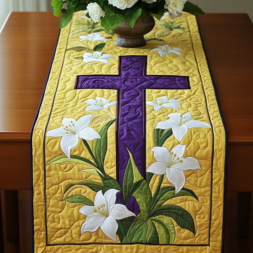 Yellow Cross Lilies Table Runner