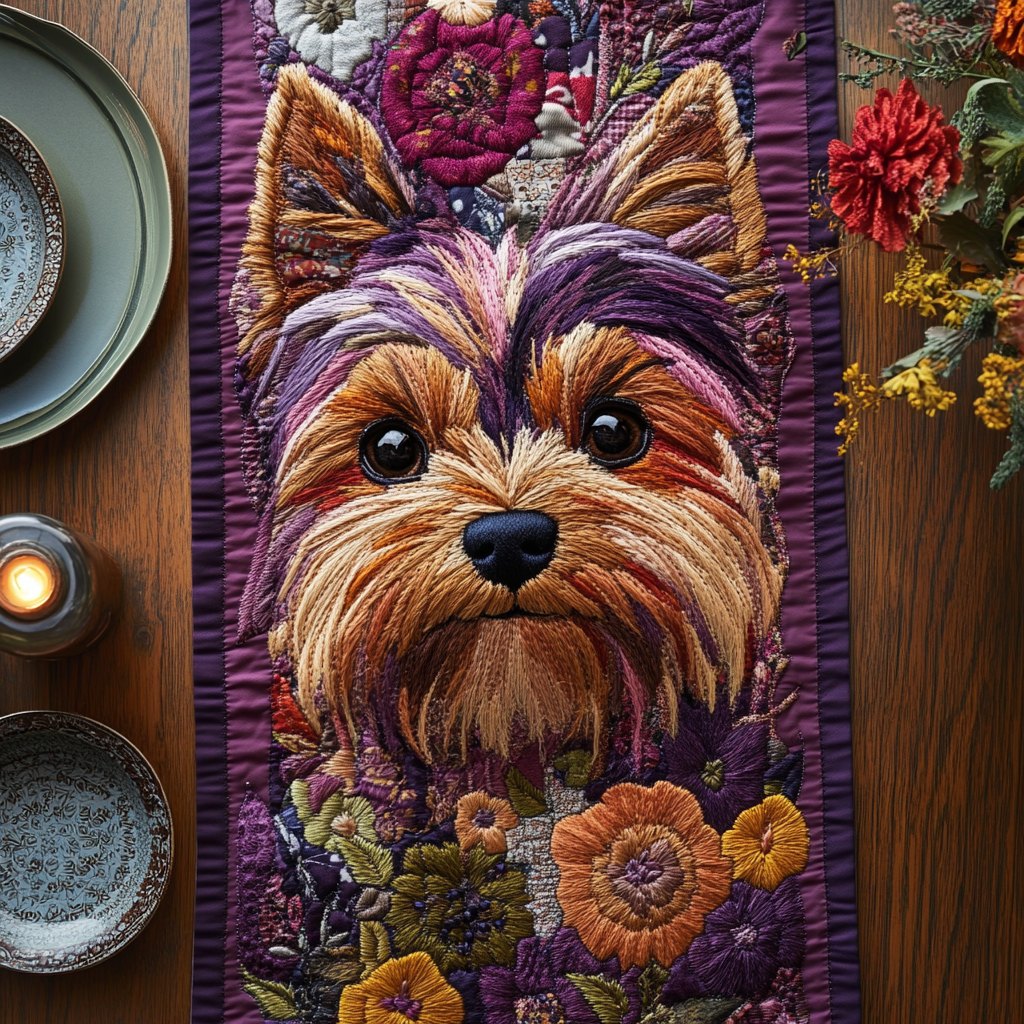 Yorkie Love Table Runner