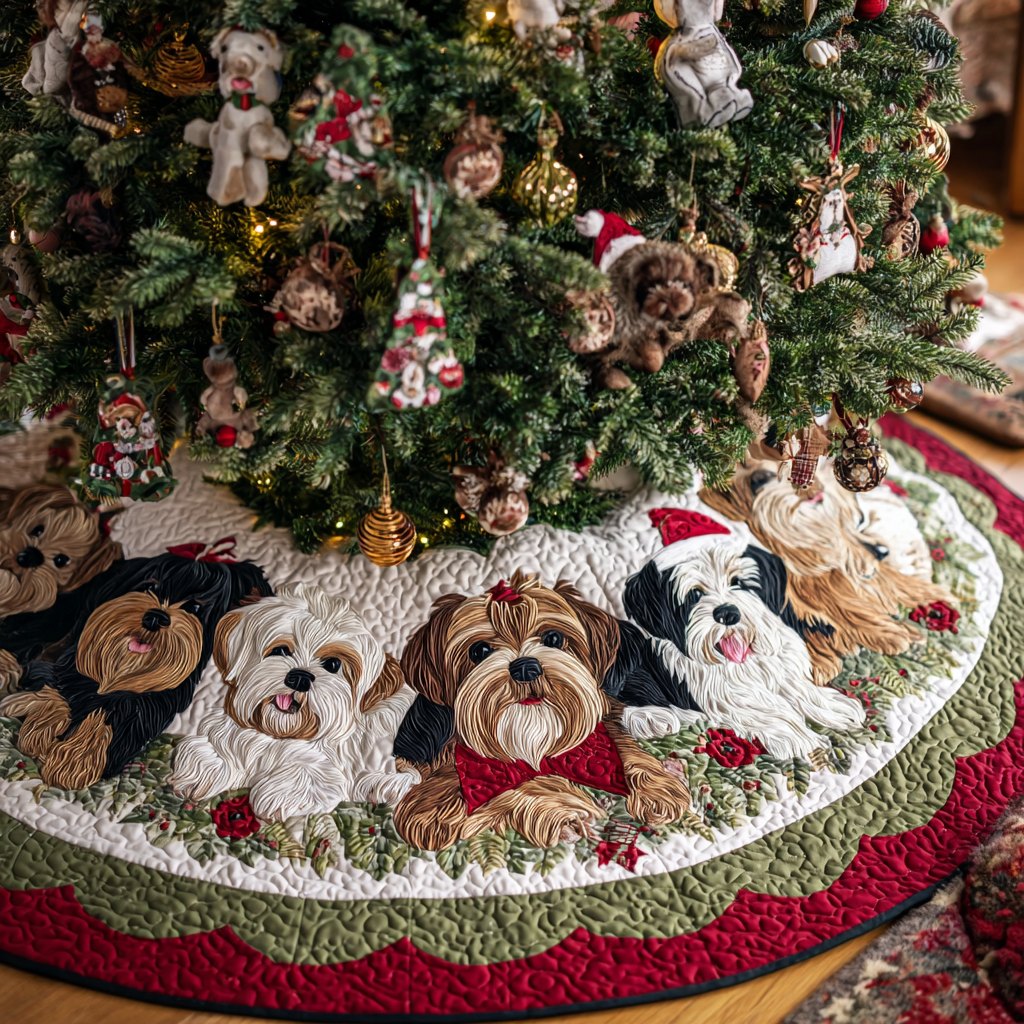 Yorkshires Heart Christmas Tree Skirt