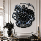 Personalized Grim Reaper and crystal horse wall clock — personalized with a custom name