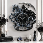 Personalized Grim Reaper and crystal horse wall clock — personalized with a custom name