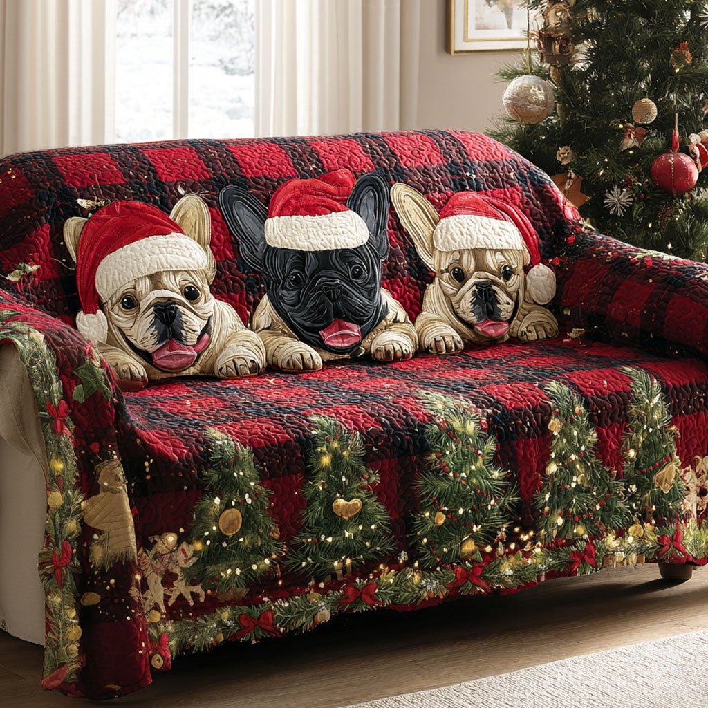 Yuletide Frenchies Sofa Cover