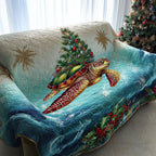 Yuletide Turtle Waves Sofa Cover
