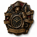 Firefighter recognition Custom Name Wall Clock — personalized with a custom name