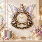 Personalized enchanted woodland fairy wall clock — personalized with a custom name