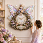 Personalized enchanted woodland fairy wall clock — personalized with a custom name