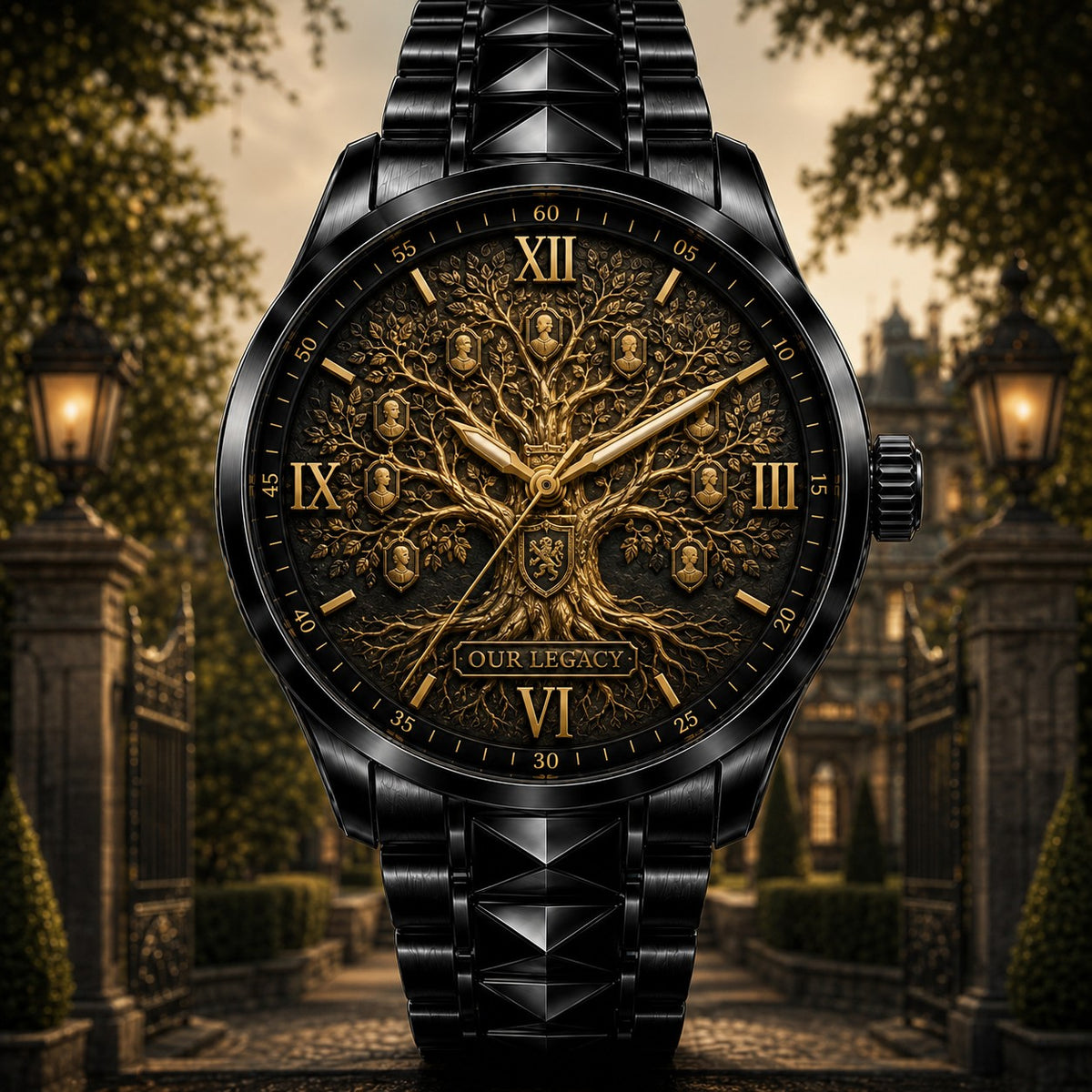 Personalized Family Tree Watch with a custom name set into the design