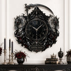 Personalized Grim Reaper twin spectral horse wall clock — personalized with a custom name