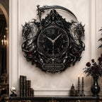 Personalized Grim Reaper twin spectral horse wall clock — personalized with a custom name