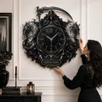 Personalized Grim Reaper twin spectral horse wall clock — personalized with a custom name