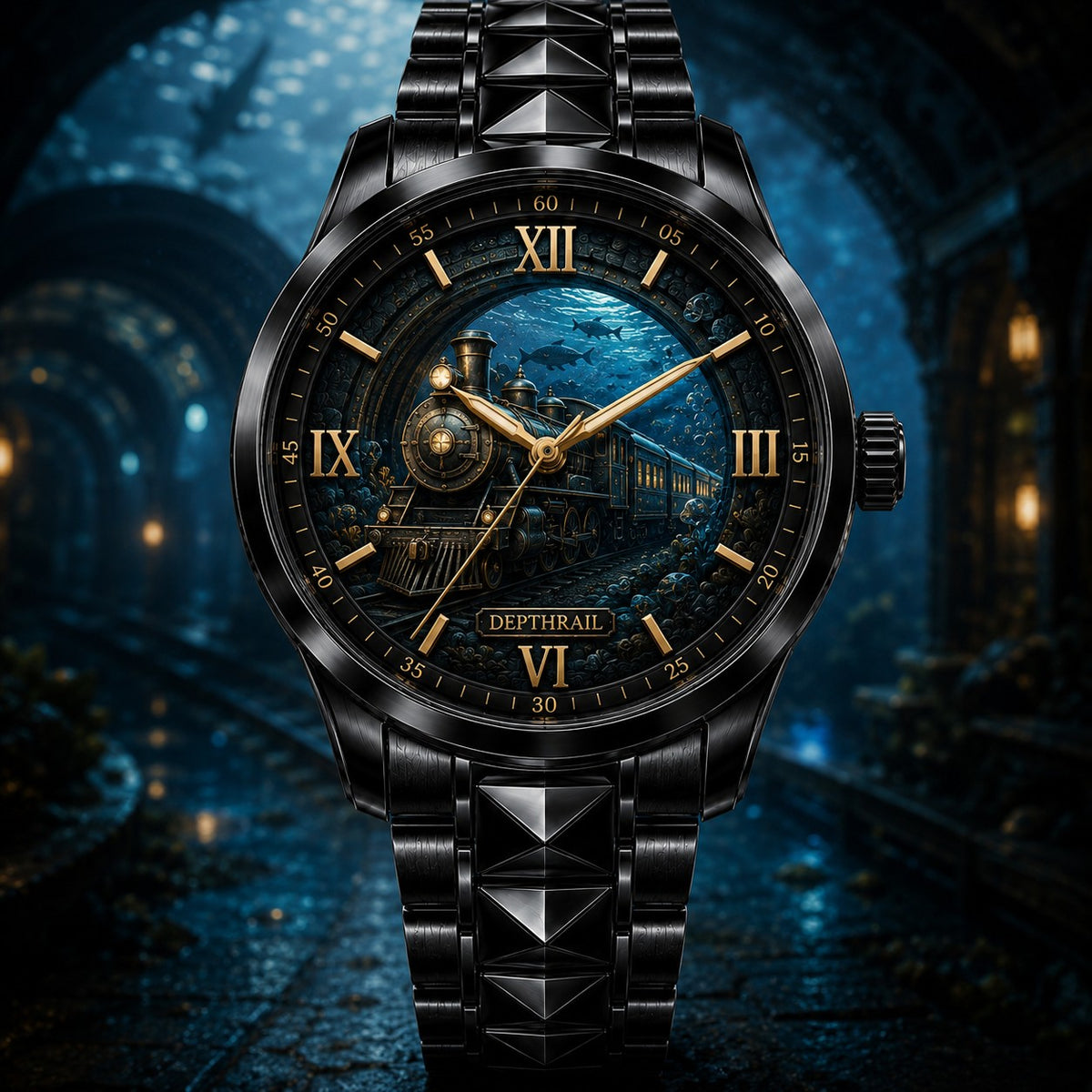 Personalized Night Express Watch with a custom name set into the design