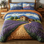 A Walk Through Peace 3-Piece Quilted Bedding Set GFTOHD2405 quilted 3-piece bedding set on a made bed with two matching pillow shams
