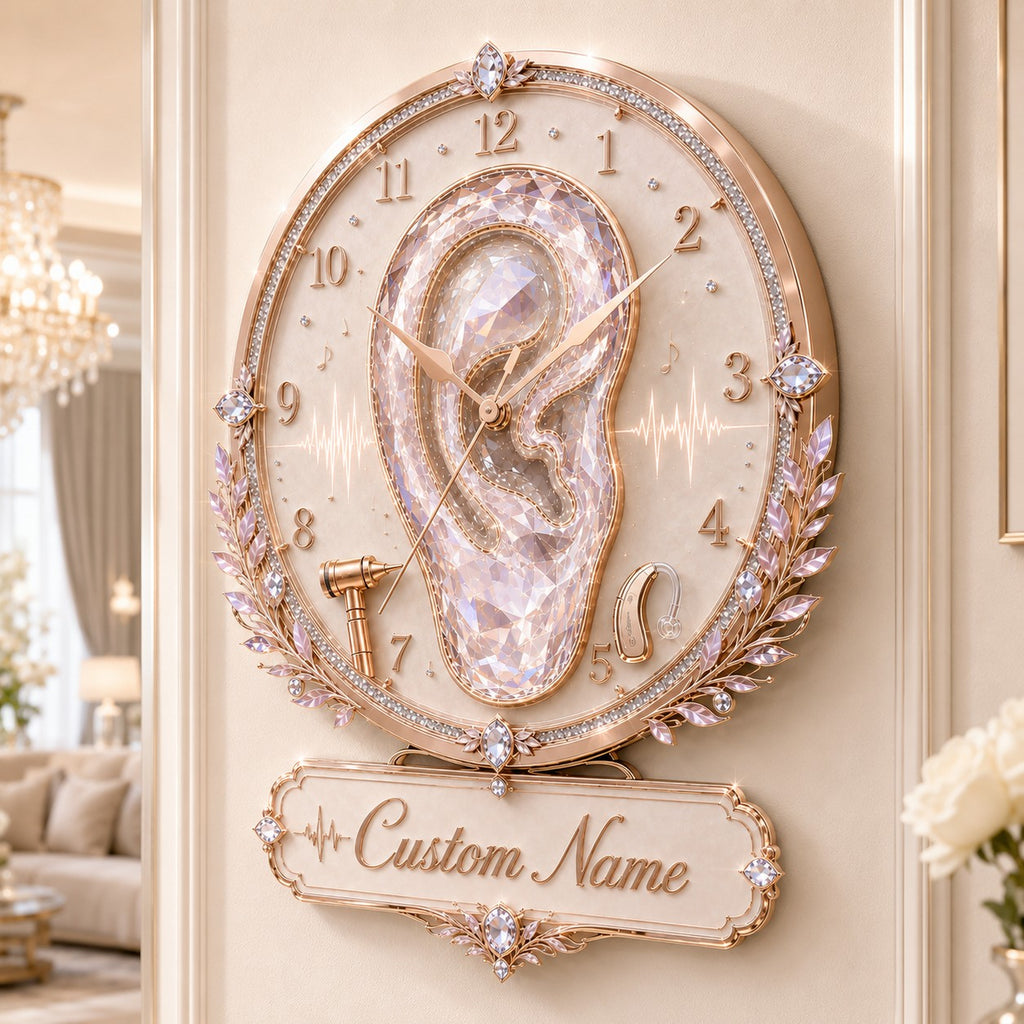 Crystal ear Custom Name Wall Clock — personalized with a custom name