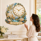 Personalized enchanted forest deer wall clock — personalized with a custom name