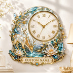 Personalized enchanted forest deer wall clock — personalized with a custom name