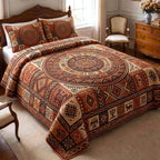 African Heritage 3-Piece Quilted Bedding Set GFTOMA10677 quilted 3-piece bedding set on a made bed in a farmhouse bedroom