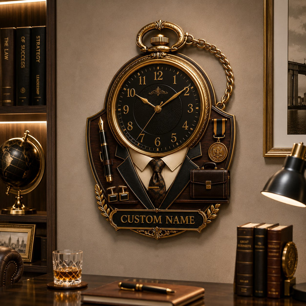 Achievement Custom Name Wall Clock — personalized with a custom name