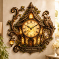 Owl cottage Custom Name Wall Clock — personalized with a custom name