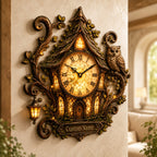 Personalized Owl Cottage Wall Clock with a custom name set into the design