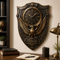 Eagle shield Custom Name Wall Clock — personalized with a custom name
