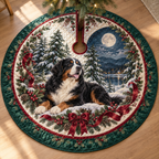 Bernese Mountain Dog Quilted Christmas Tree Skirt — digital product visualization