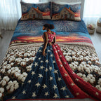 Black History 3-Piece Quilted Bedding Set GFTOTL4326 quilted 3-piece bedding set on a made bed with two matching pillow shams