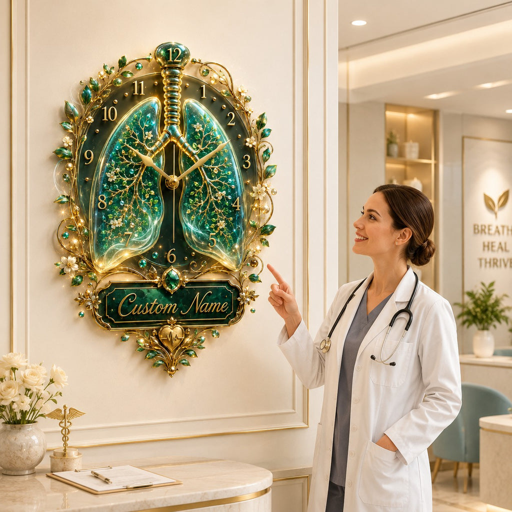 Respiratory healthcare Custom Name Wall Clock — personalized with a custom name
