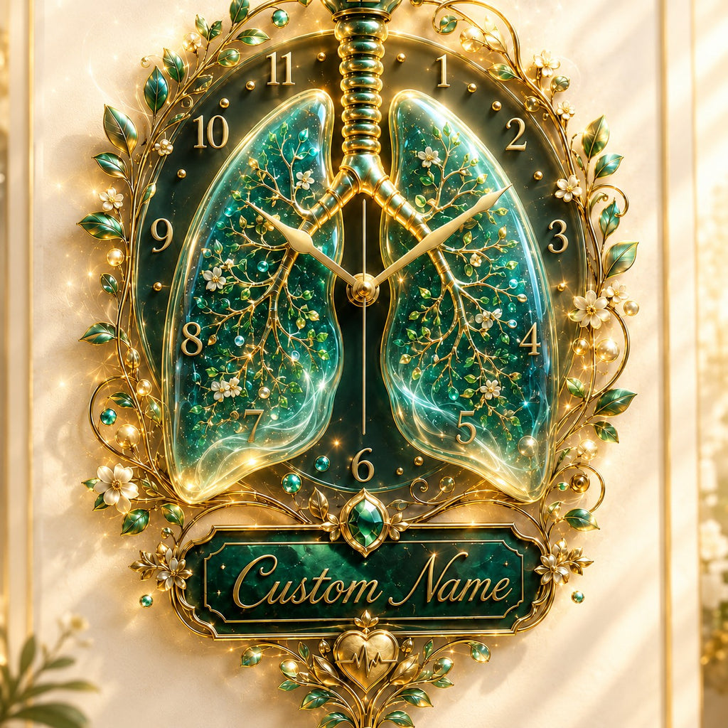 Respiratory healthcare Custom Name Wall Clock — personalized with a custom name