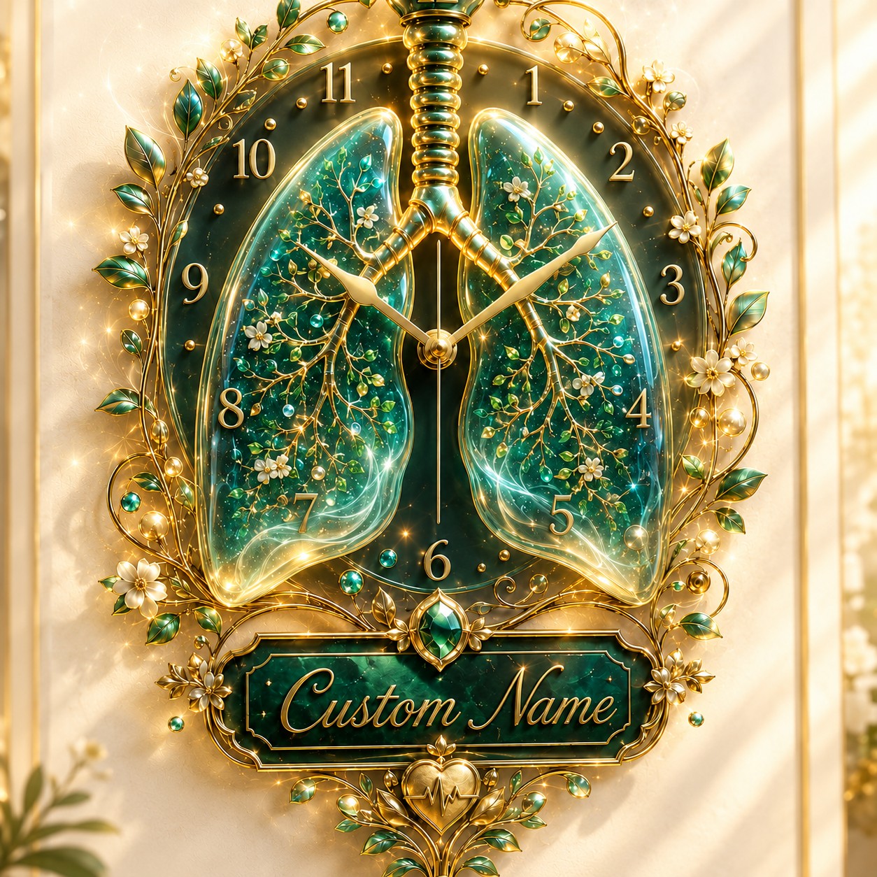Respiratory healthcare Custom Name Wall Clock — personalized with a custom name