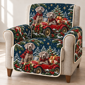 Christmas Weimaraner Toy Roadster Sofa Cover