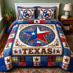 Cowboy Legacy 3-Piece Quilted Bedding Set GFTOMA11691 quilted 3-piece bedding set on a made bed in a rustic timber bedroom