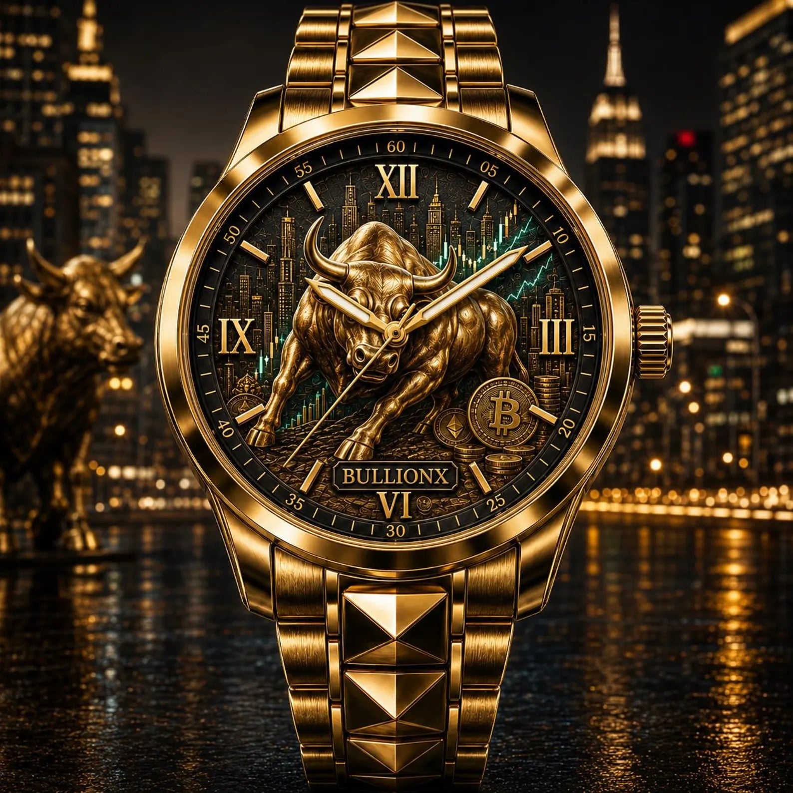 Custom Bull Market Watch — personalized with a custom name