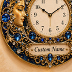 Personalized Celestial Wall Clock II with a custom name set into the design