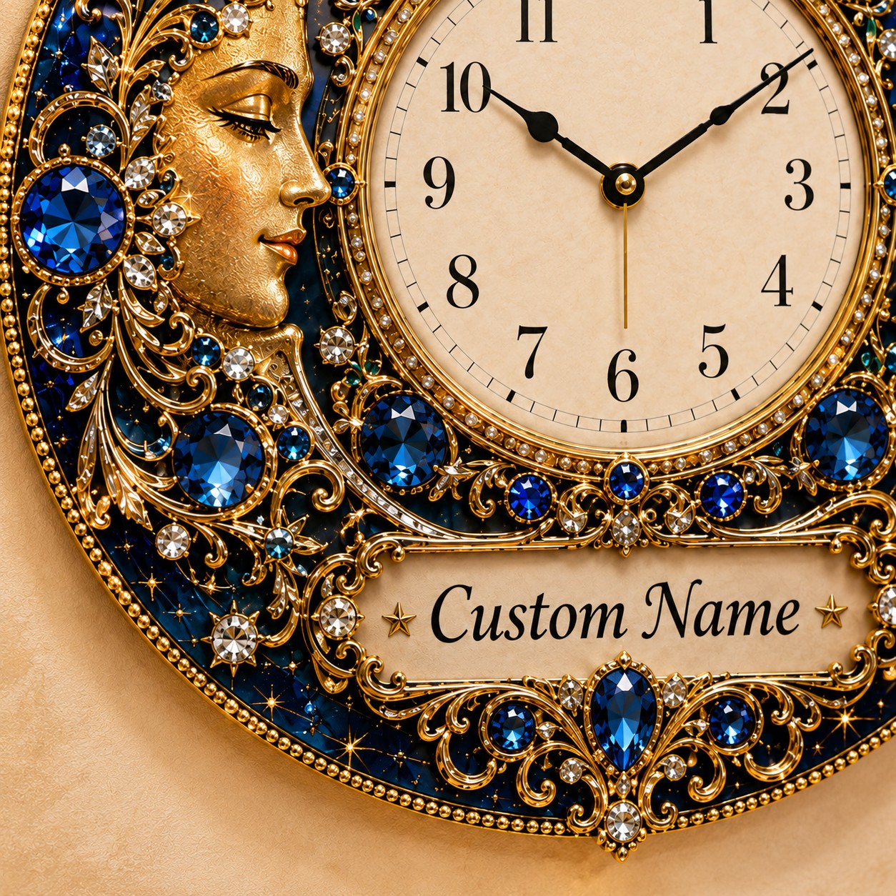 Celestial Custom Name Wall Clock — personalized with a custom name