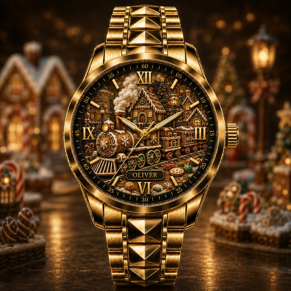 Custom Gingerbread Express Watch — personalized with a custom name