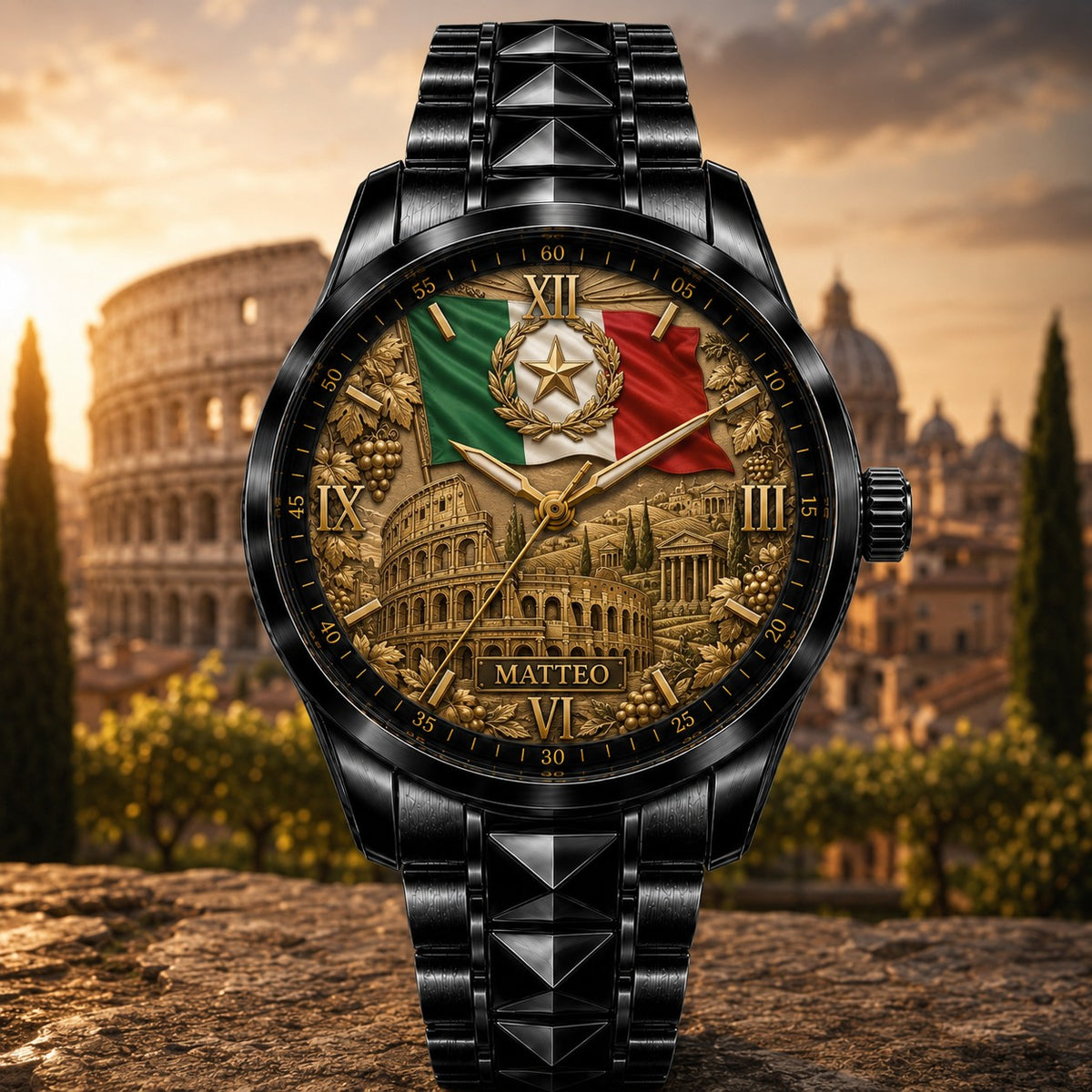 Custom Italian Heritage Watch — personalized with a custom name