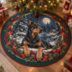 Doberman Quilted Christmas Tree Skirt — digital product visualization