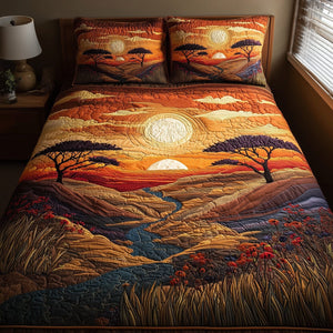 Dried Soil Motherland Amber Hills 3-Piece Quilted Bedding Set