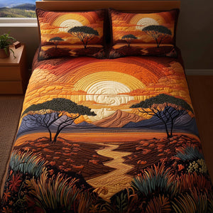 Dried Soil Motherland Golden River 3-Piece Quilted Bedding Set