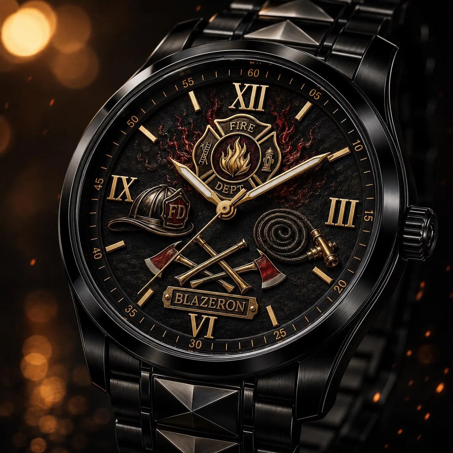 Custom Firefighter Watch — personalized with a custom name