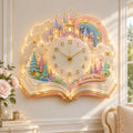Fairy tale castle Custom Name Wall Clock — personalized with a custom name