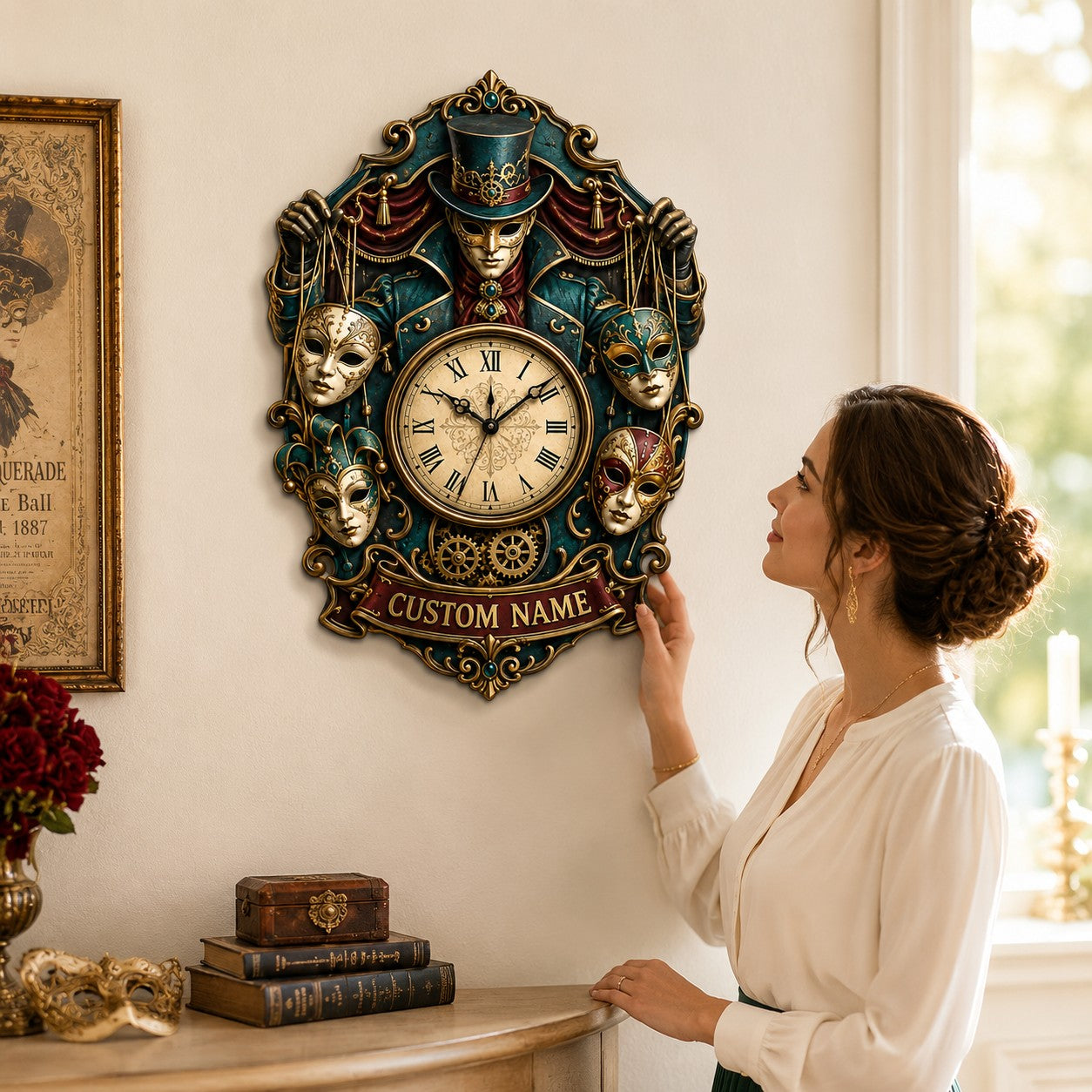 Personalized puppet master wall clock — personalized with a custom name