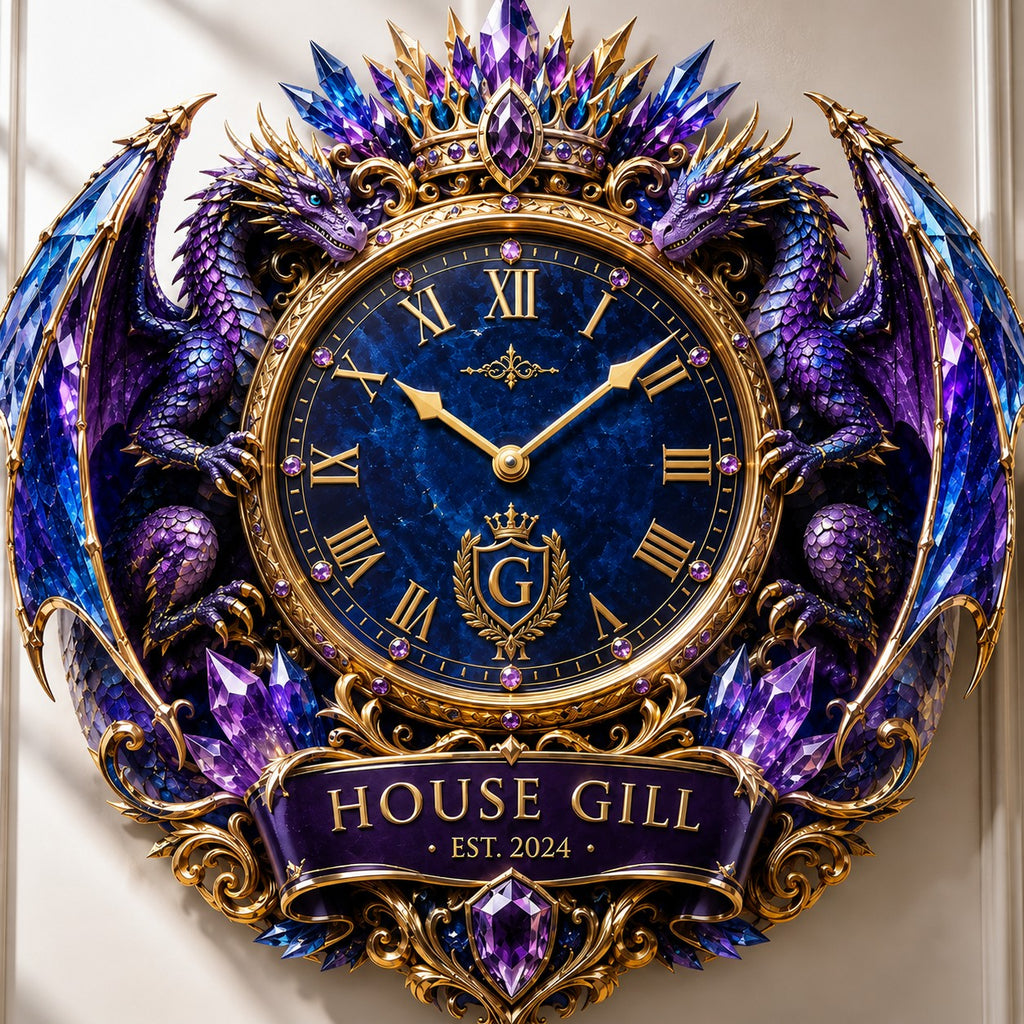 Personalized royal dragon Custom Name Wall Clock — personalized with a custom name