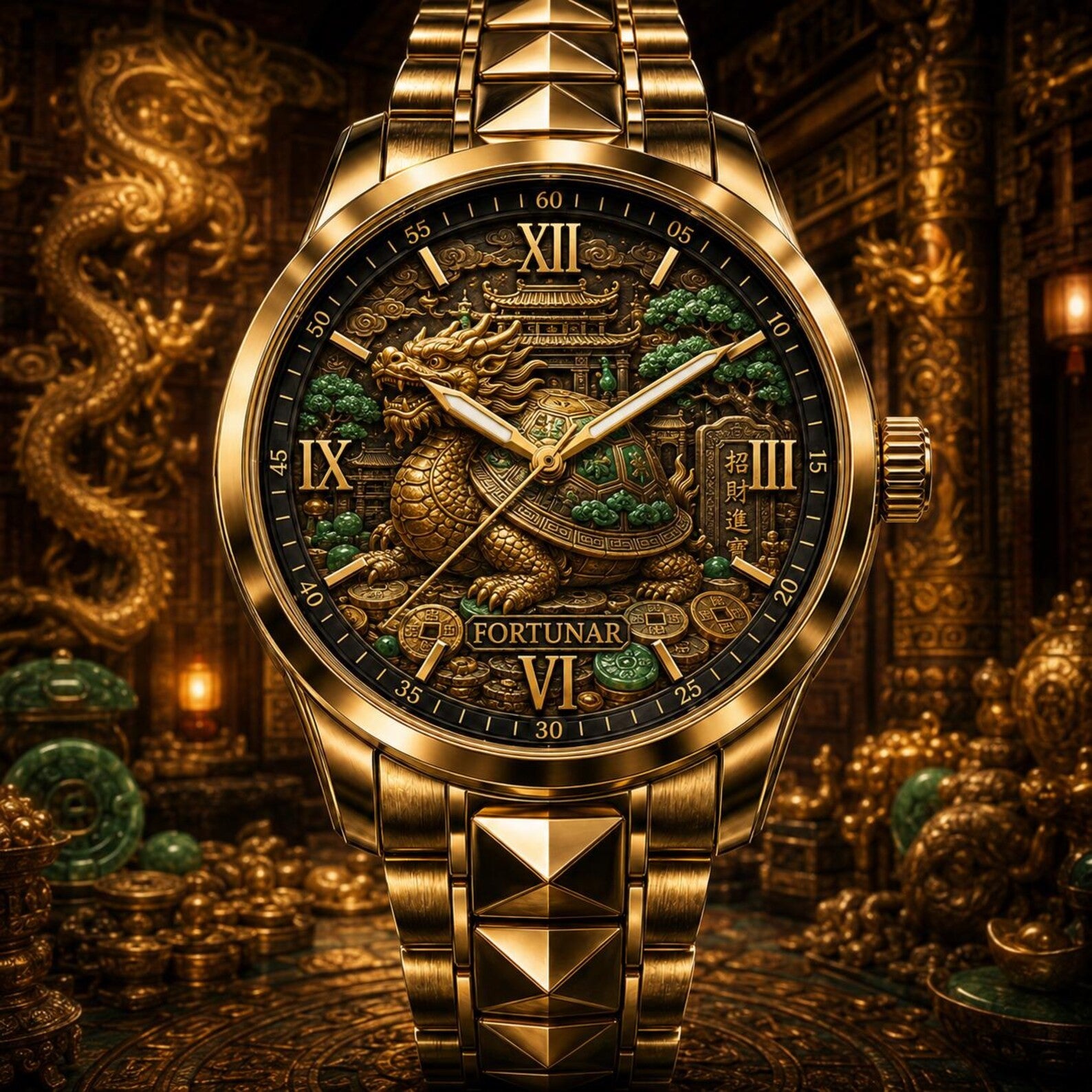 Custom Dragon Turtle Watch — personalized with a custom name