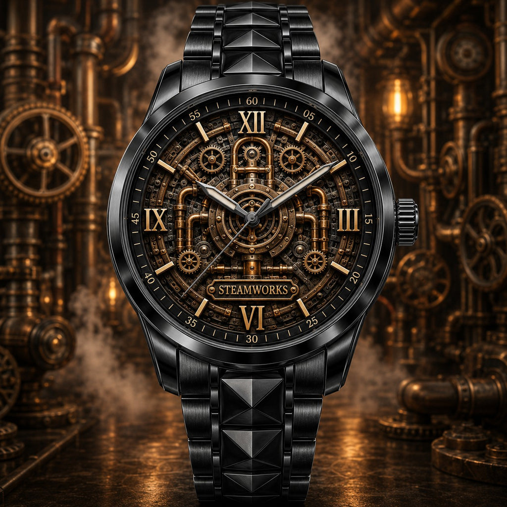 Personalized Steampunk Watch with a custom name set into the design