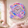 Unicorn Custom Name Wall Clock — personalized with a custom name