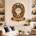 Personalized World Soccer Wall Clock with a custom name set into the design