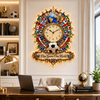 Personalized World Soccer Wall Clock with a custom name set into the design